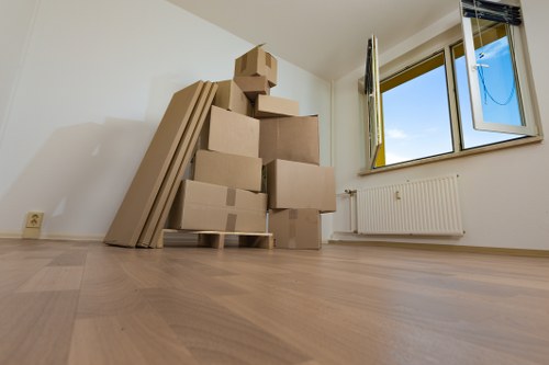 Packed moving boxes ready for East Finchley removals
