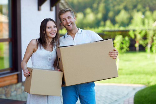 Packed household items prepared for long-term storage in East Finchley