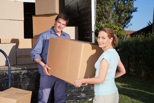 Moving day unloading boxes into a new home in East Finchley